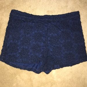 Navy blue lace shorts Forever 21